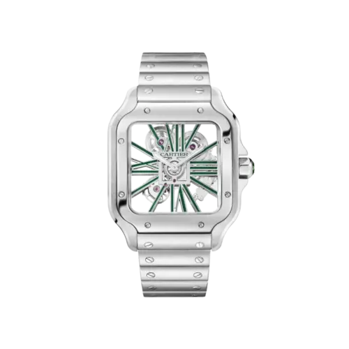 Santos de Cartier Large Skeleton Green CRWHSA0028