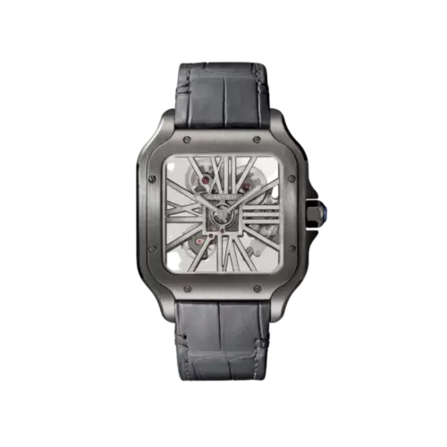 Santos de Cartier Large Skeleton Black ADLC WHSA0009