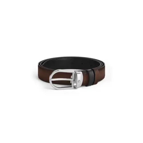 Montblanc Horseshoe Buckle Reversible Leather Strap 30mm – Brown/Black