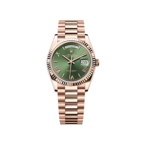 Rolex Day-Date 36 Everose Gold Green Dial 128235