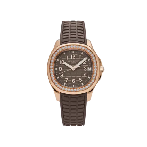 Patek Philippe Aquanaut 5268/200R-010 Rose Gold Taupe Brown Dial Diamond Bezel